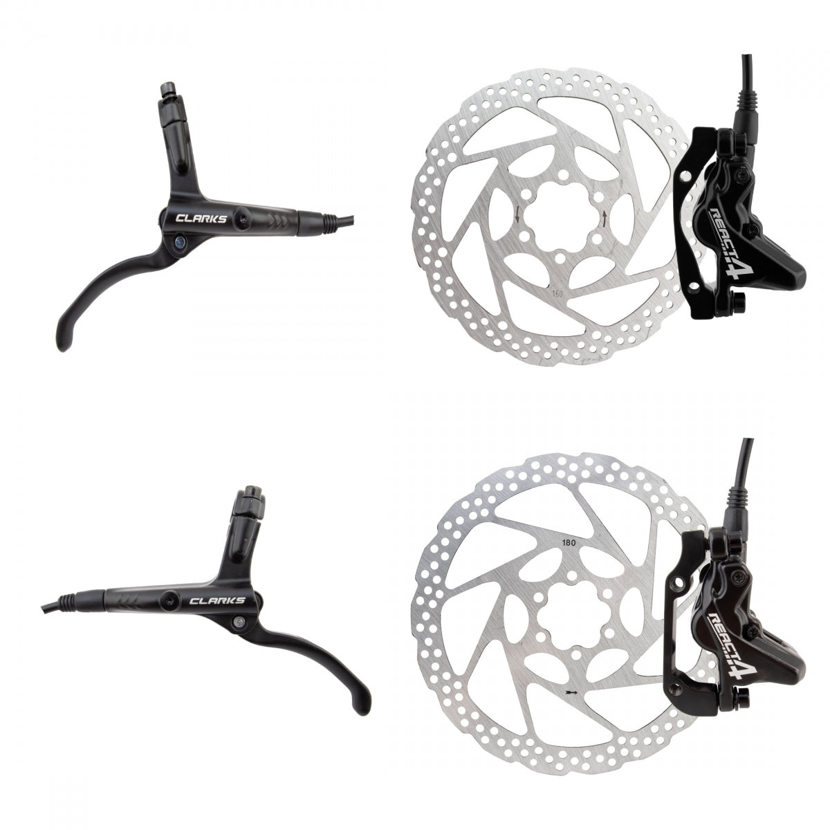 Brake Disc CLK REACT-4 HYD FT-180/RR-160 w/LVRS IS BK