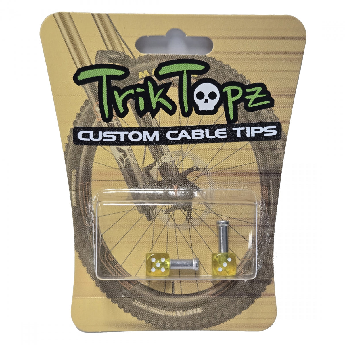 Cable Tips Triktopz Dice Clear YL 1pr/PK