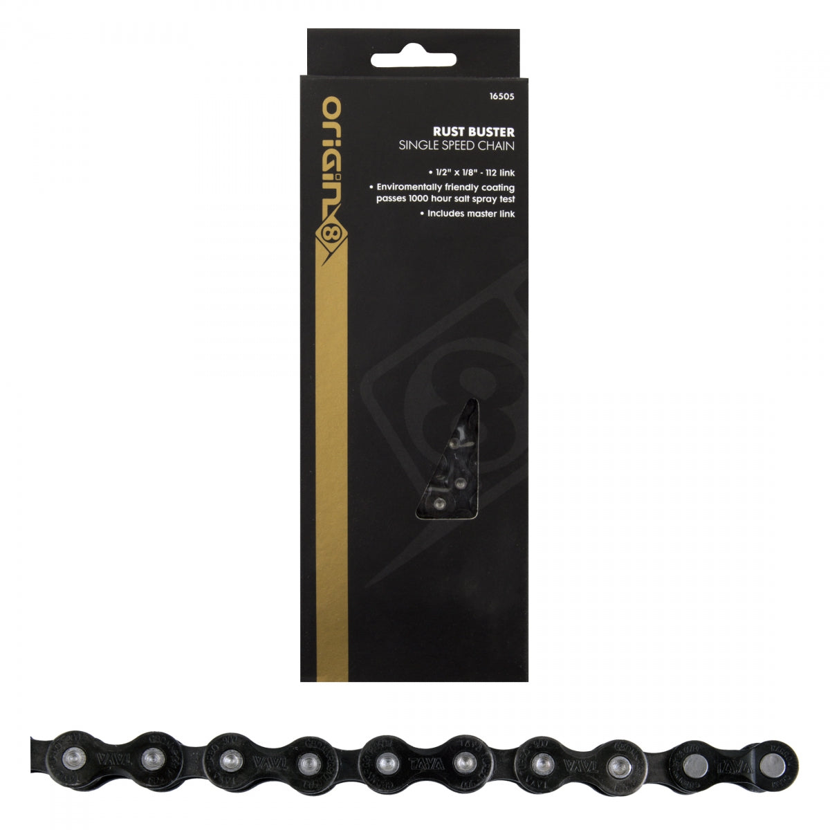 Chain OR8 1/2x1/8 Rust Buster 1s BK 116L w/MASTER Link