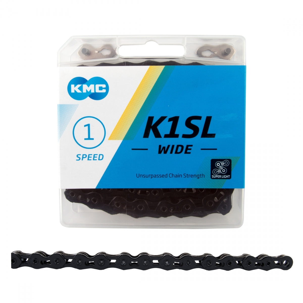 Chain KMC 1/2x1/8 K1SL Wide 1s BK 112L