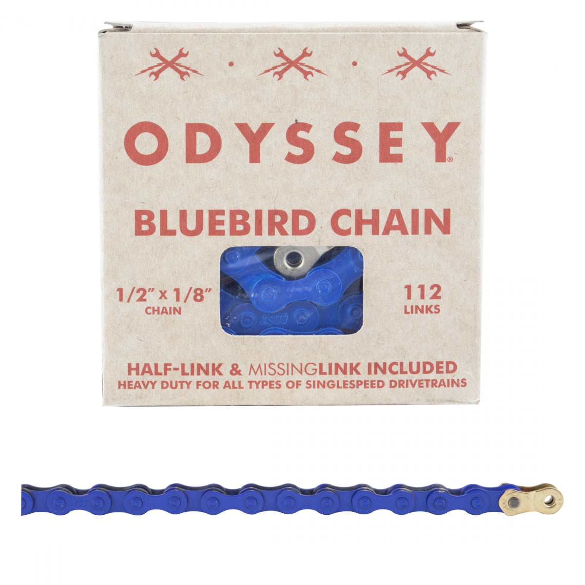 Chain ODY 1/2x1/8 Bluebird 1s BU w/1/2LINK