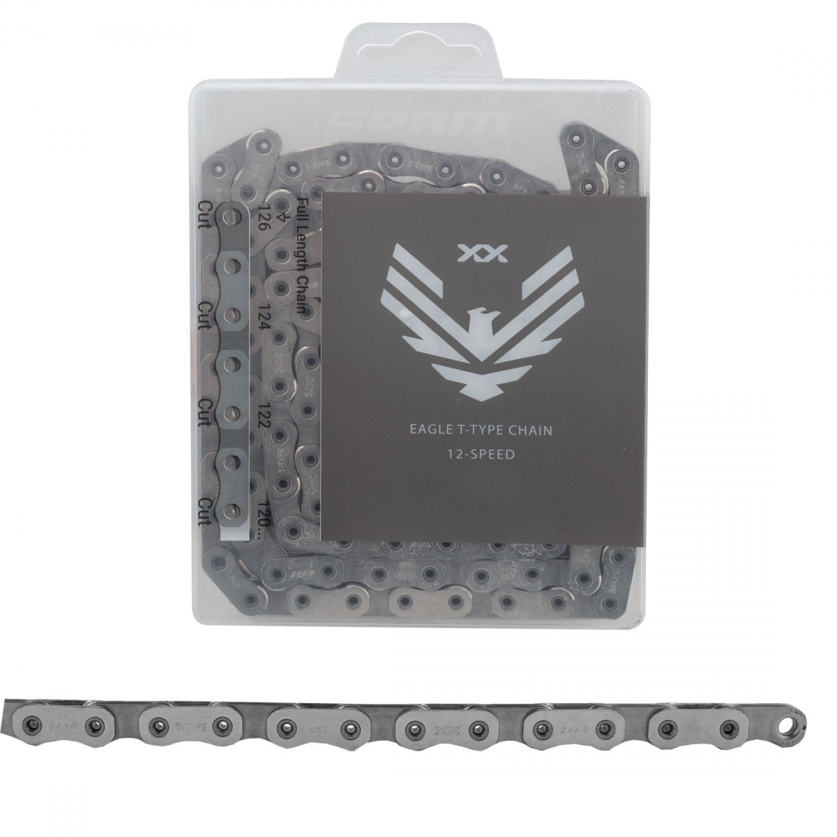 Chain Sram Eagle XX 12s Sil 126L T-TYPE-HOLLOWPIN Powerlock PVD BK