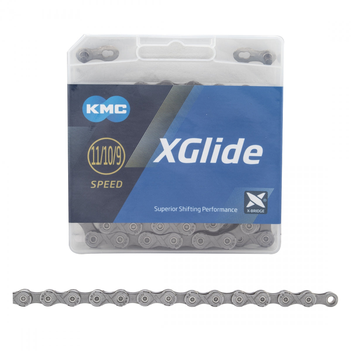 Chain KMC xGLIDE 9/10/11s GY/GY 128L SHI-CUES