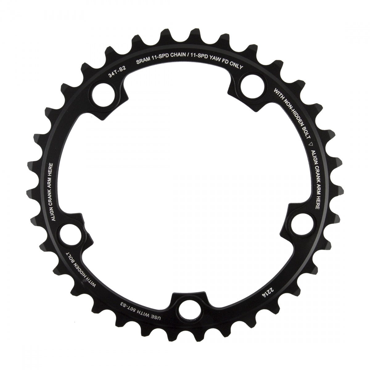Chainring Sram 34T 110mm RED-X-GLIDE 11s S2 B-BK Yaw