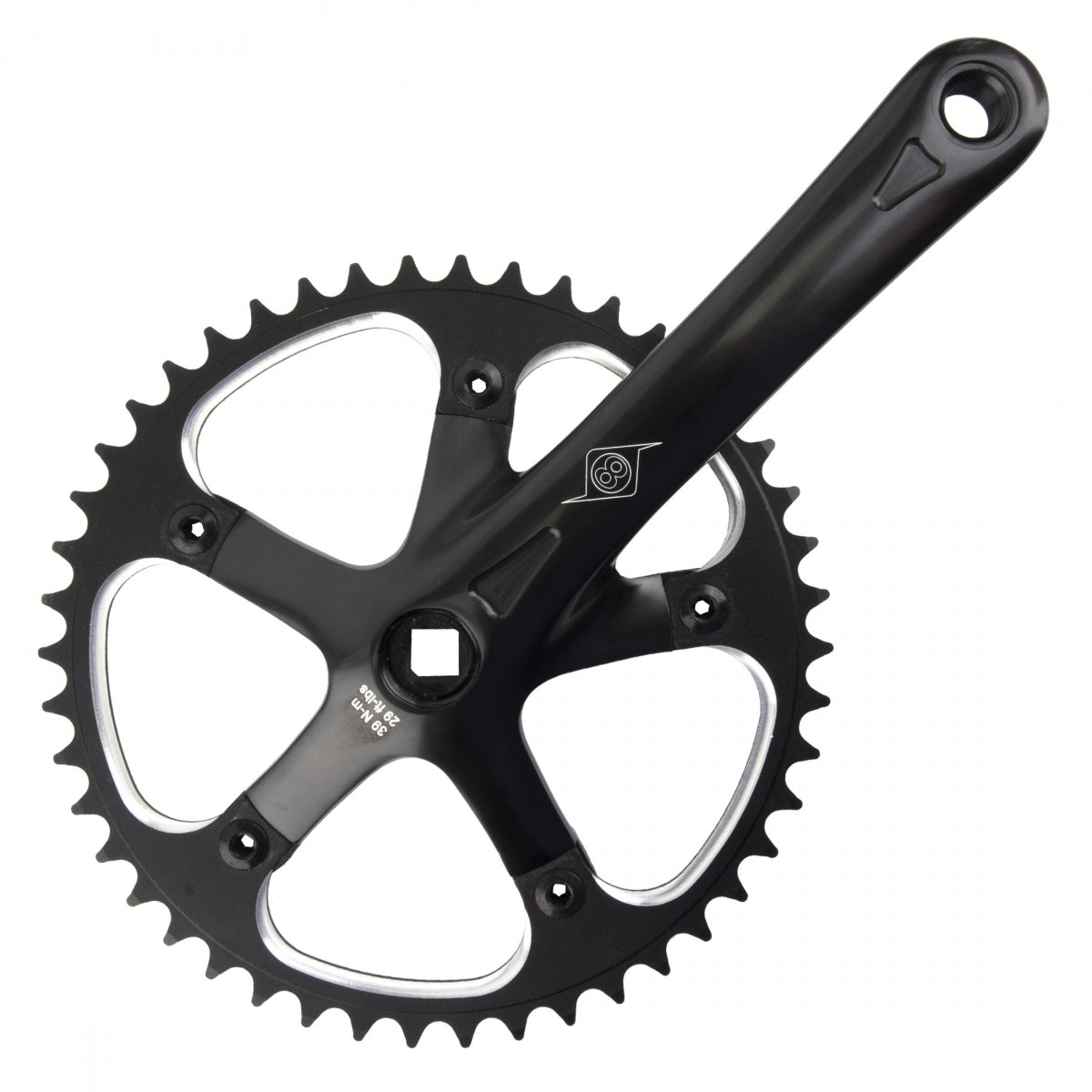 Crankset OR8 P/P Track 175x46 3/32 SQ BK/BK