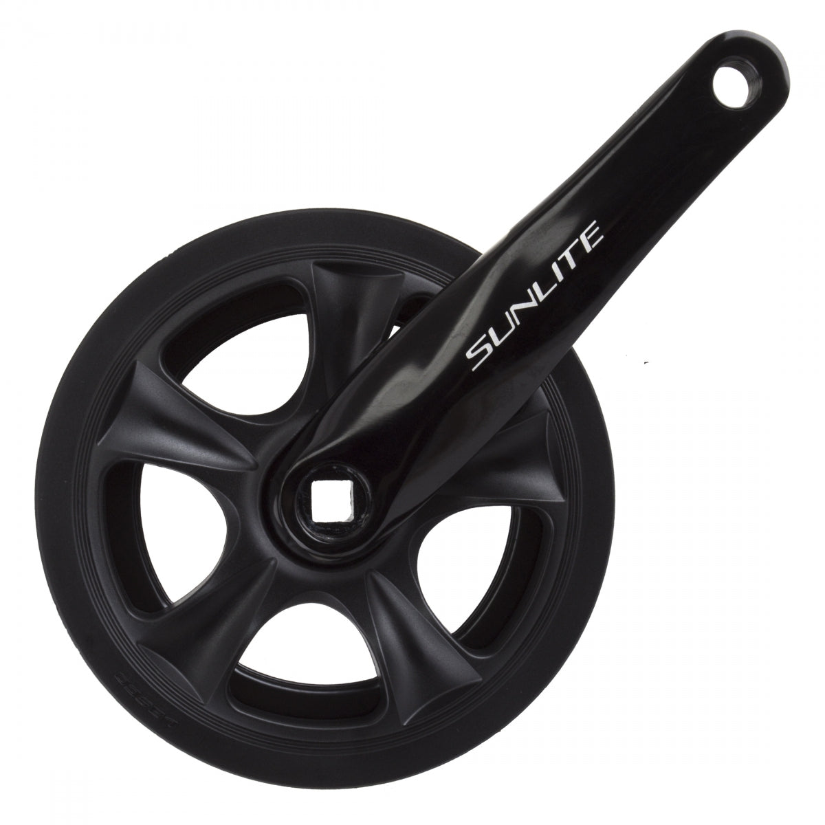 Crankset Sunlt Inner City 38x165 3/32 SQ BK/BK STL Ring w/CHAINGUARD