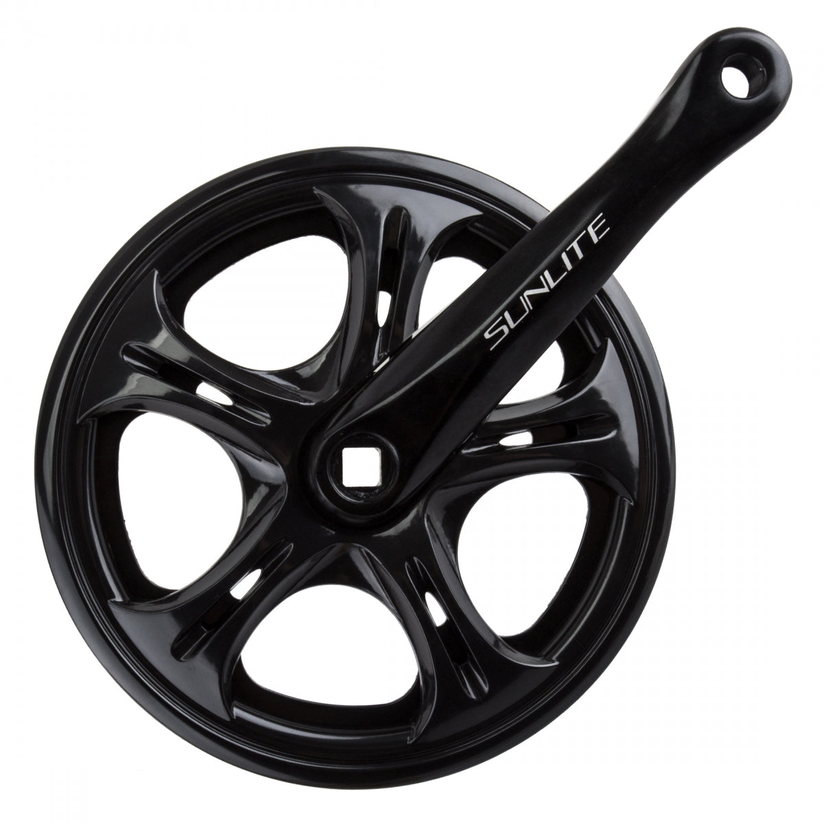 Sunlite Crankset Big City 52x170 3/32 SQ BK/BK STL Ring DBL Chainguards (SKU 212020)