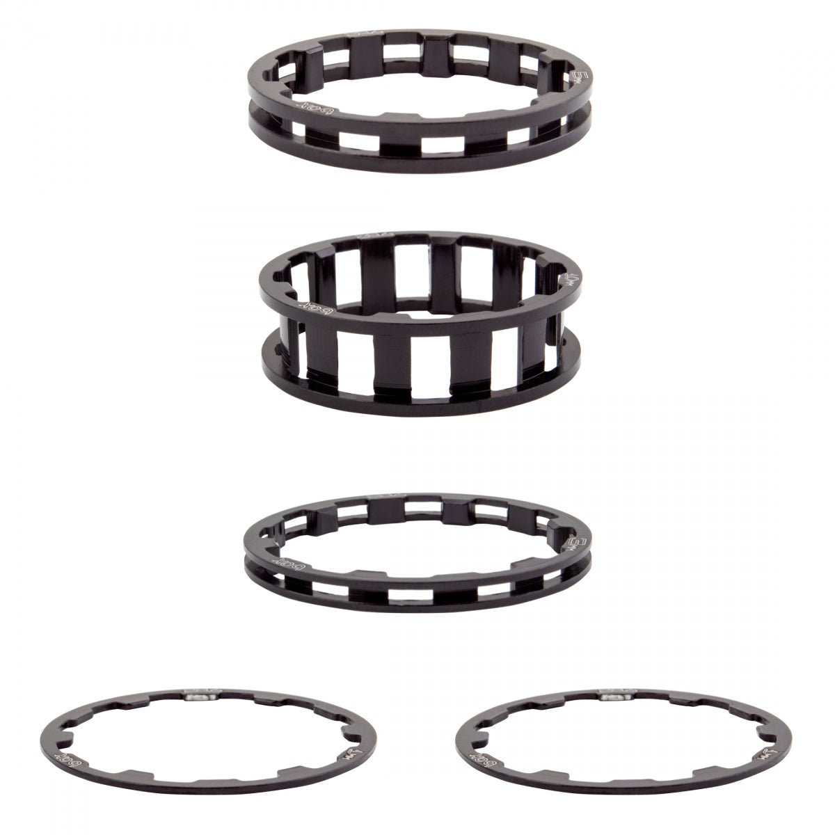 Head Part Box Zero Spacer Kit 1-1/8 5pcBK