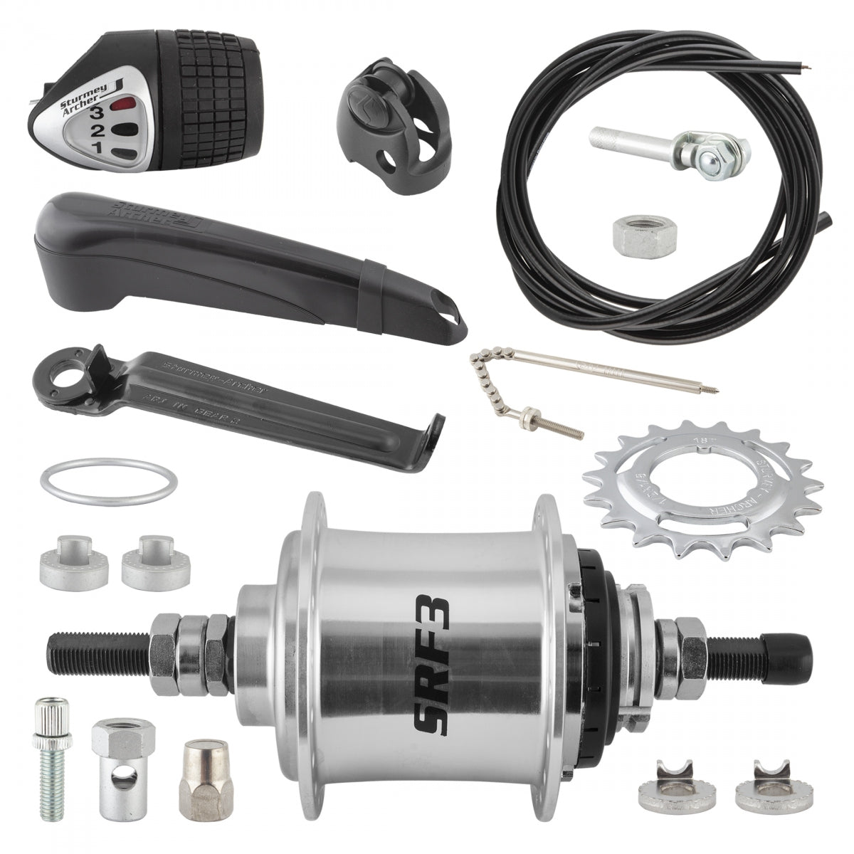 Hub RR S/A 3sp SRF3 FW 36 ALY SL w/TRIM KIT/TWIST-SHIFTER TSS33/CASING 1700mm 18T 163/118mm NON-ROTARY
