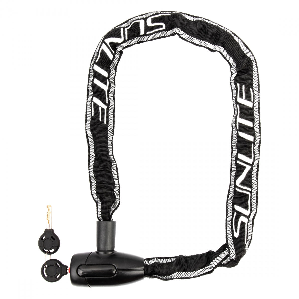 Lock Sunlt DFNDR Chain 6mmx35in Key BK w/REFLECTIVE