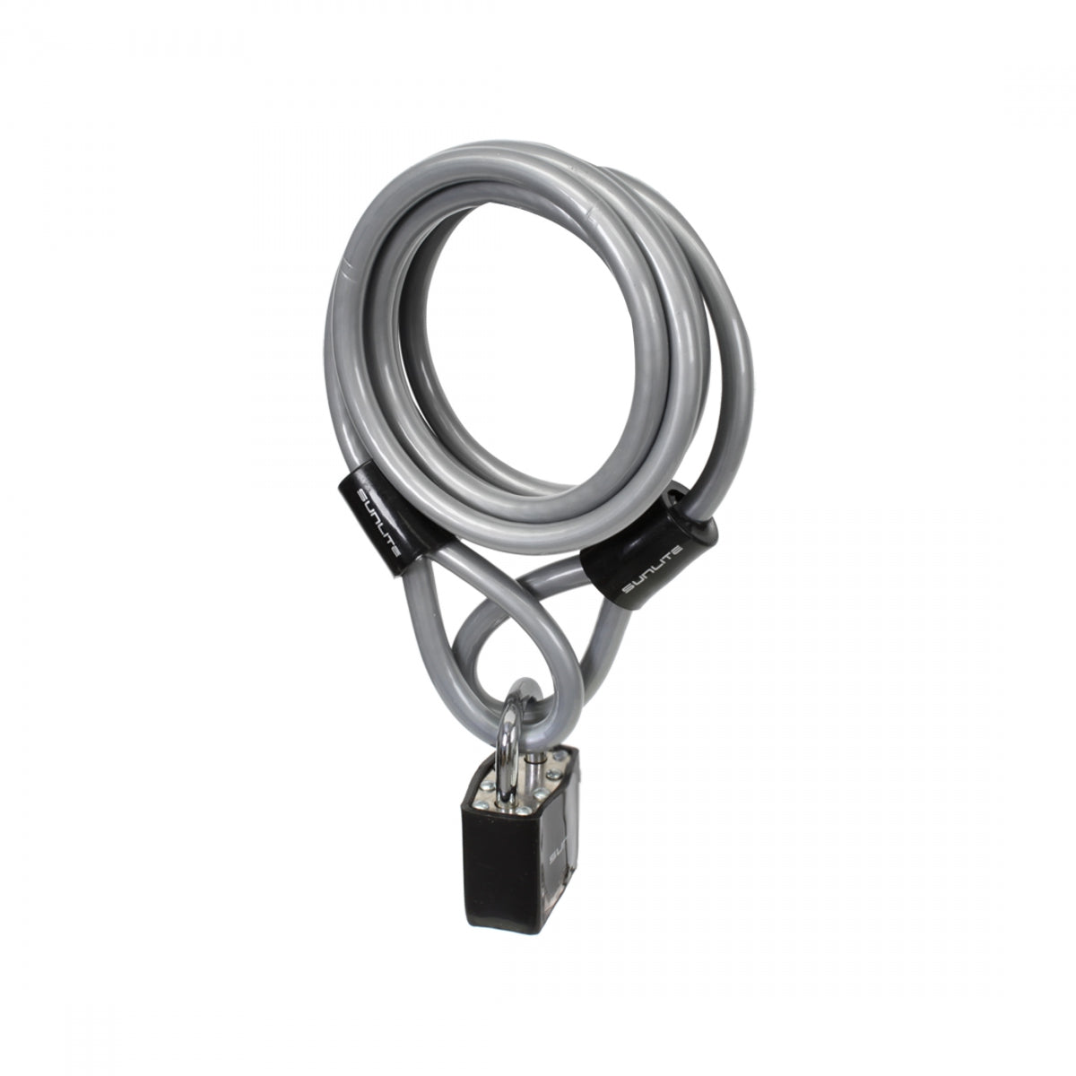 Lock Sunlt CBL 8mmx6f W/PAD-KEY Coil Sil