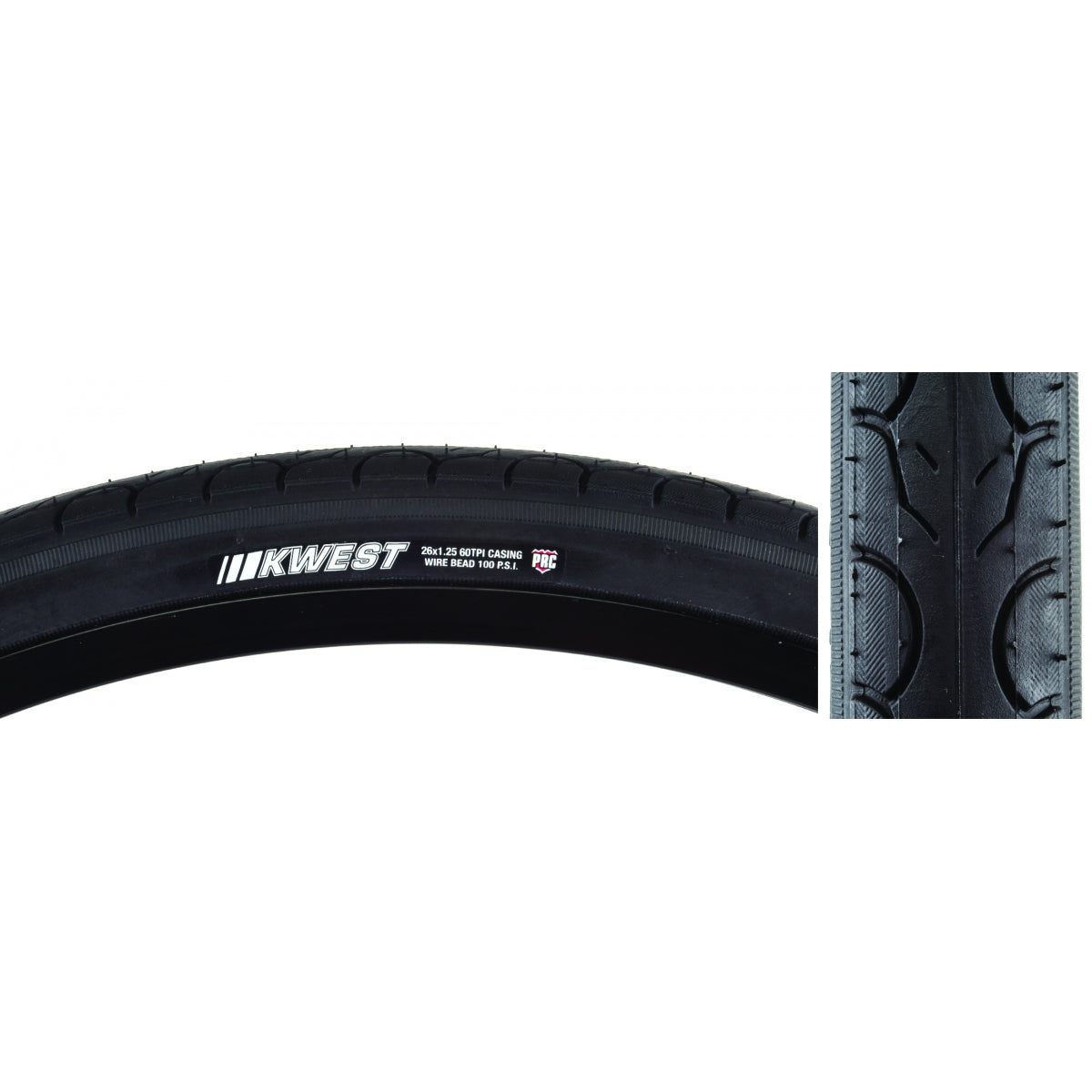 Tire Ken Kwest 26x1.25 BK/BK SRC/PRC/60 Wire 100psi