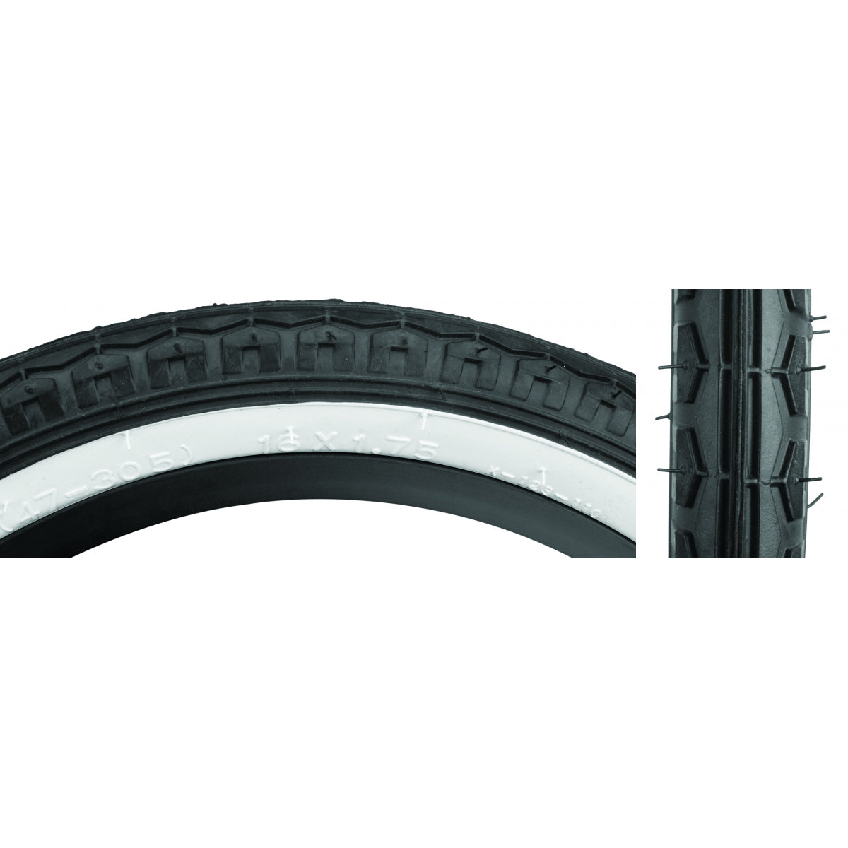 Tire Sunlt 16x1.75 BK/WH Street K123 Wire