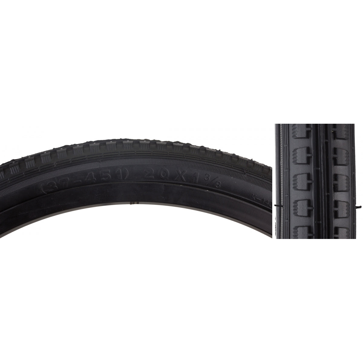 Tire Sunlt 20x1-3/8 BK/BK Street K143 Wire
