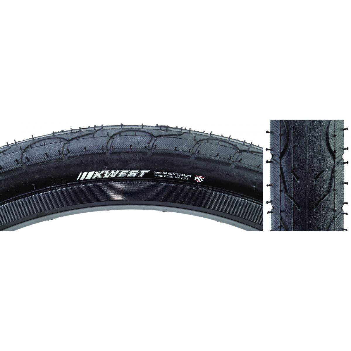Tire Ken Kwest 20x1.5 BK/BK SRC/PRC/60 Wire 100psi