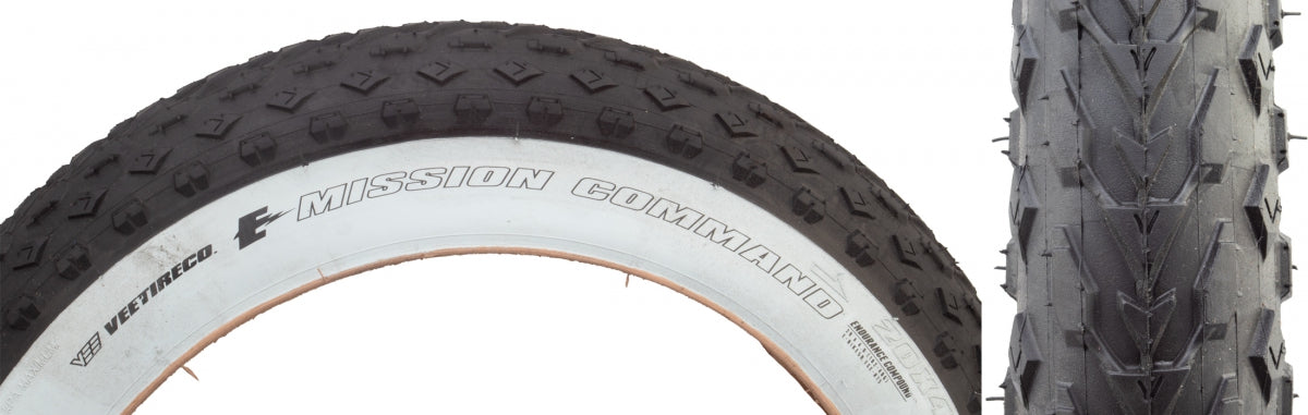 Tire Vee Mission Command 20x4.0 BK/WH WIRE/26 ENDURO/OVER Ride E50