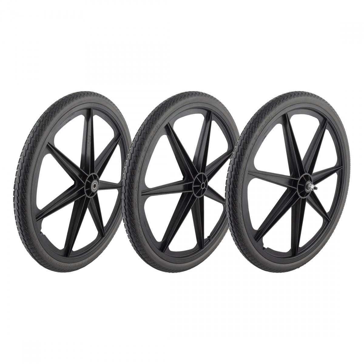 Trike Mag WHL Set 24 BK F/RR-DRIVE & Idler W/SUNLITE Solid Flatfree Tires Installed