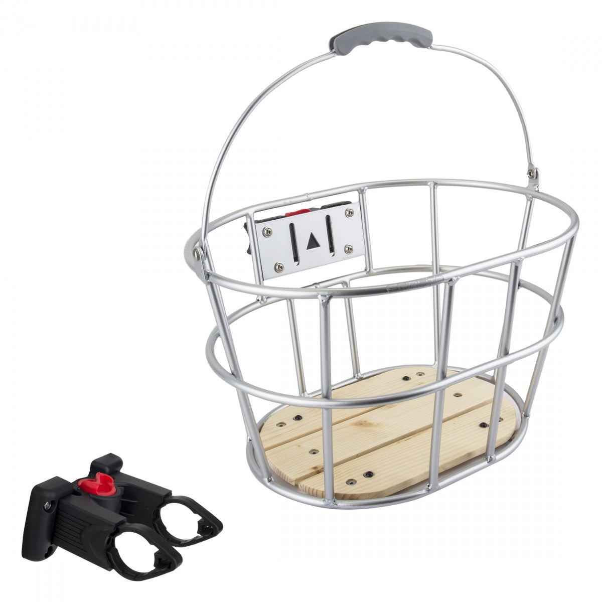 Basket Sunlt FT Wire Q/R ALY/WOOD 15x11x9 GRYw/BRACKET