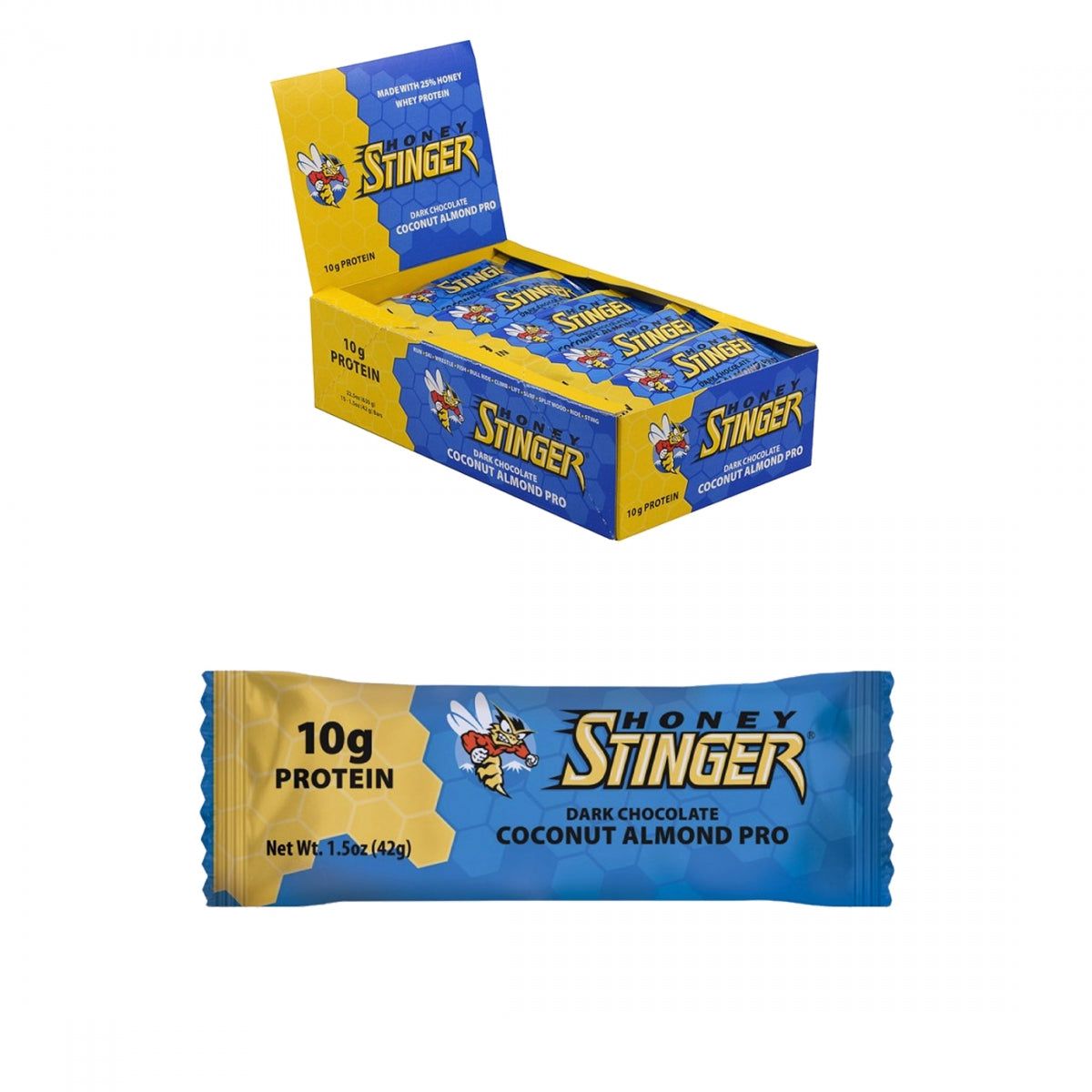 Honey Stinger Food Bar Protein SM D-CH/COC/ALM Bxof15 (SKU 910281)