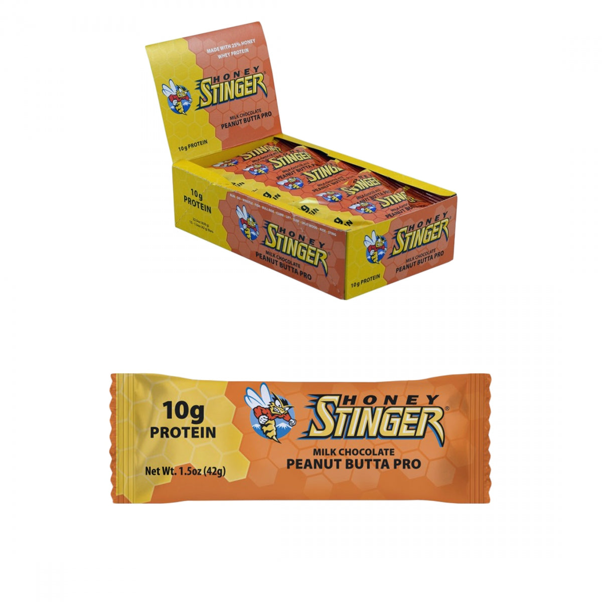 Honey Stinger Food Bar Protein SM Peanutbuta Pro BXof15 (SKU 910345)