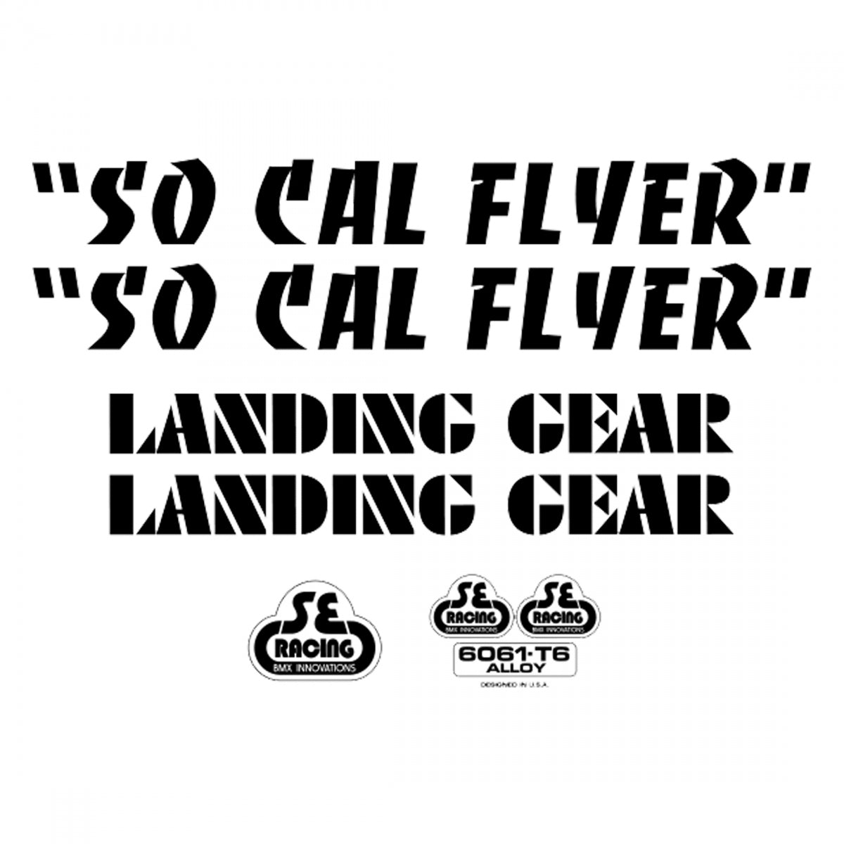 Decal SE Bikes Set SO Cal Flyer BK
