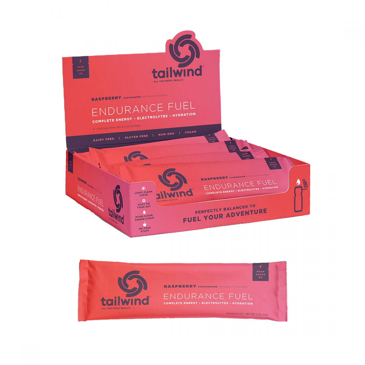 Food Tailwind Endurance Fuel Caffeine Raspberry Buzz BXof12 SS