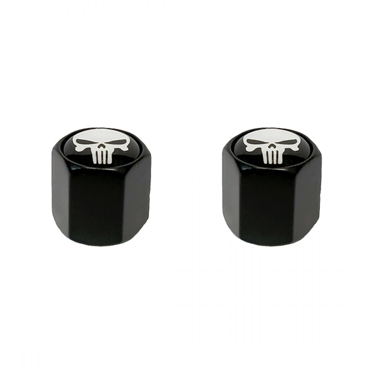 Valve Caps Triktopz Block Shape Skull Head BK 2PK