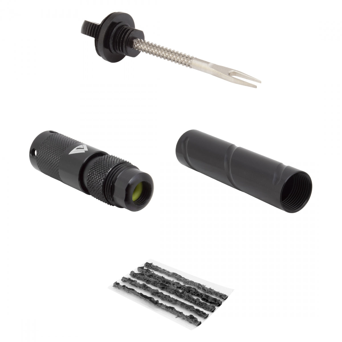 Patch Kit Kom Tubeless Tire Repair Plug Kit w/Co2 ADPTR ALY BK