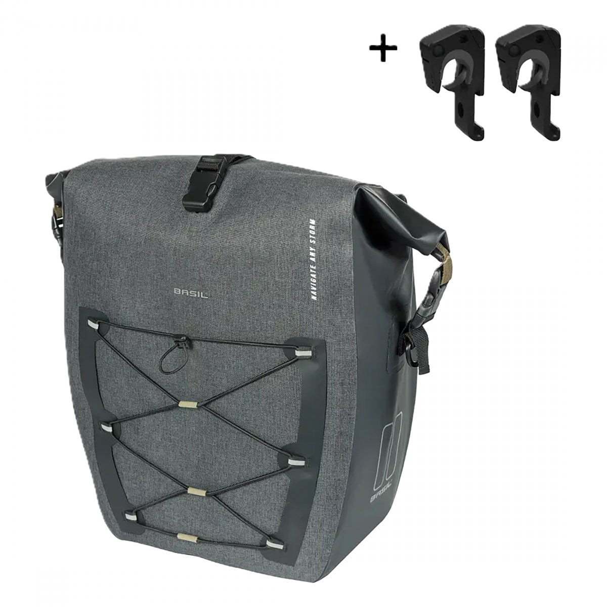 Bag Basil Pannier Navigator Storm L 25-31L Single Mik Hook BK