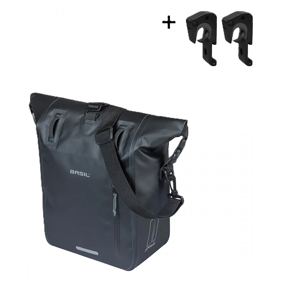 Bag Basil Pannier Rivo Tarpaulin Single M 12-15L Mik Hook BK