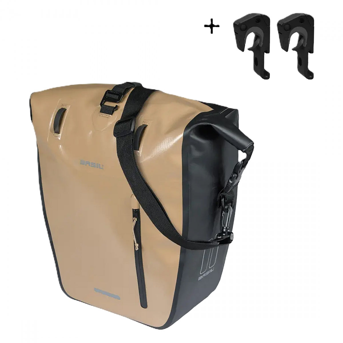 Bag Basil Pannier Rivo Tarpaulin Single L 25-31L Mik Hook SAND/BK