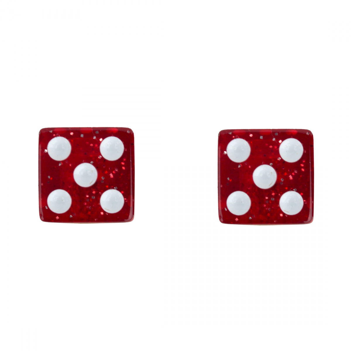 Valve Caps Triktopz DICE-GLITTER Red 1pr/PK