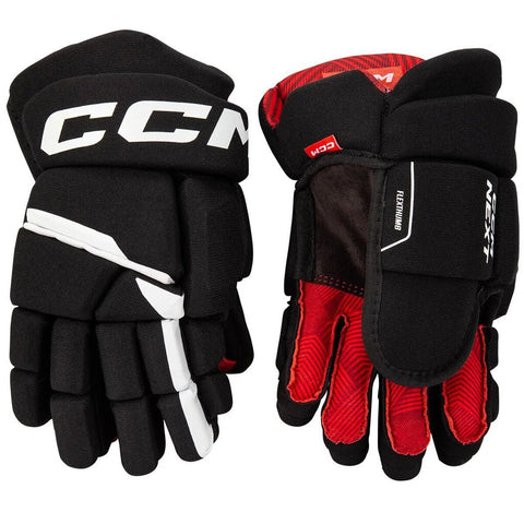 12" CCM Next Hockey Gloves - Black/White