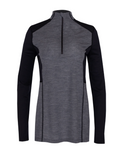 Hot Chillys Women's Clima-Wool Zip-T - Heather Grey/Black - Medium