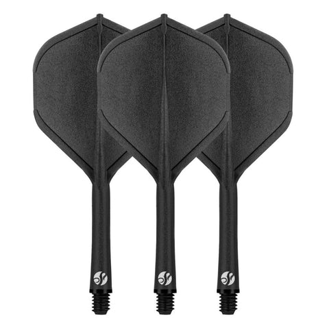 Shot Darts - Flight Deck One-Piece Dart Flight and Shaft System - Black - Medium
