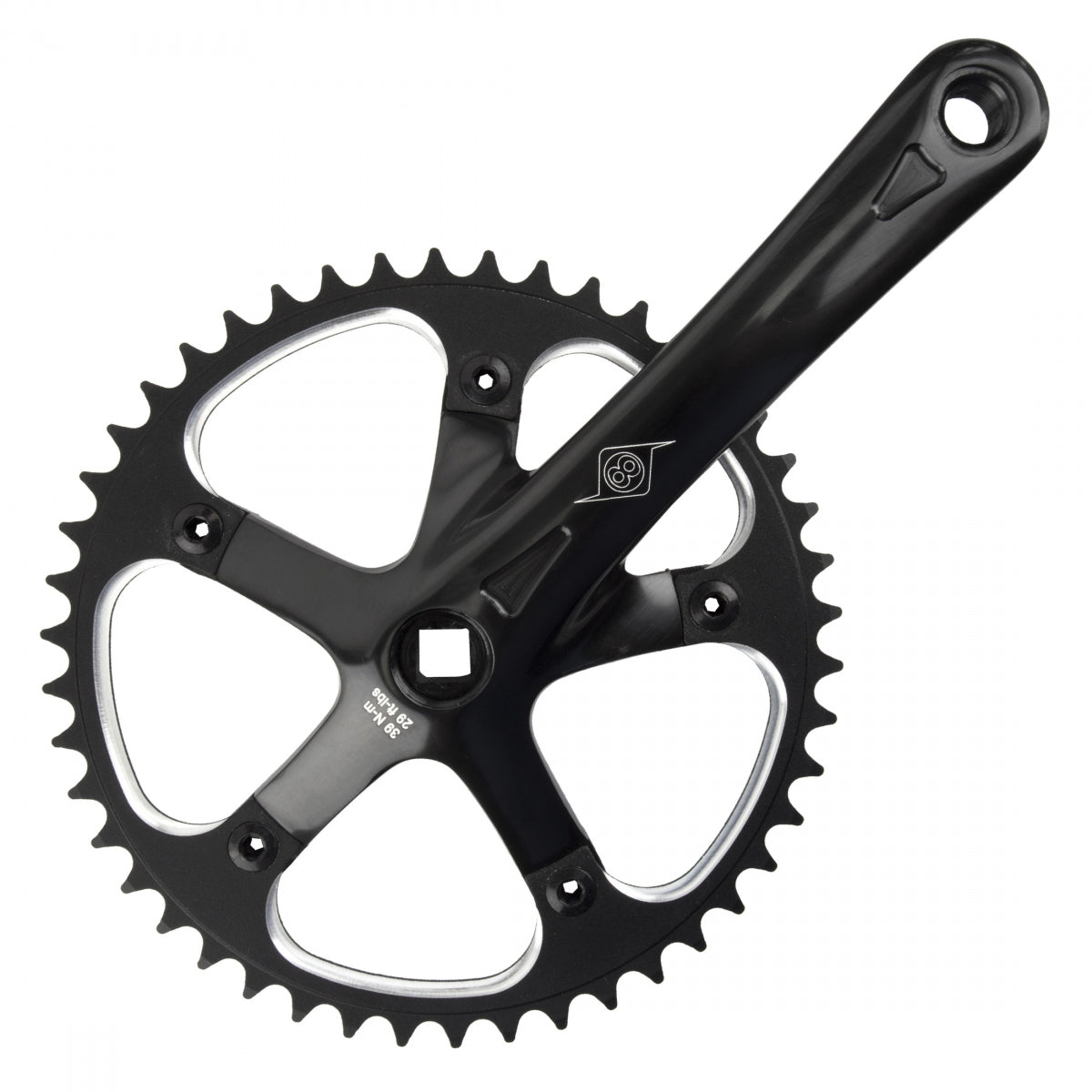 Crankset OR8 P/P Track 170x46 3/32 SQ BK/BK