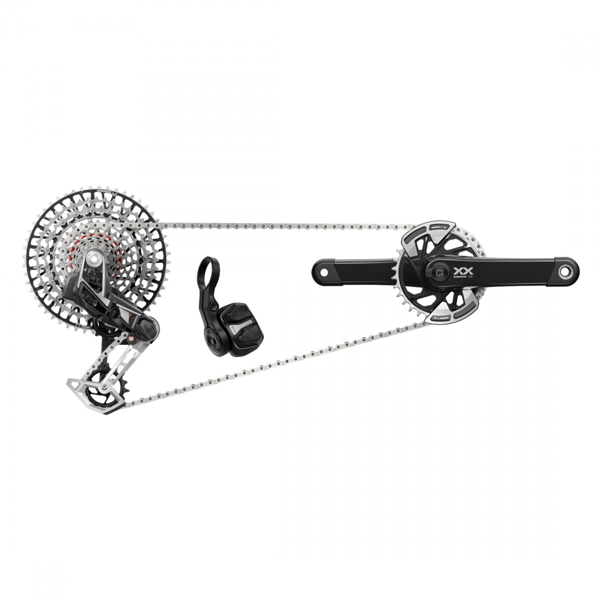 Group Kit Sram XX Eagle T-TYPE Powermeter AXS RD/EC POD-ULT/CRANK Dub PM-SPINDLE 12s-165x32DM/CHAIN/CASS 10-52 USB-C Charger BK