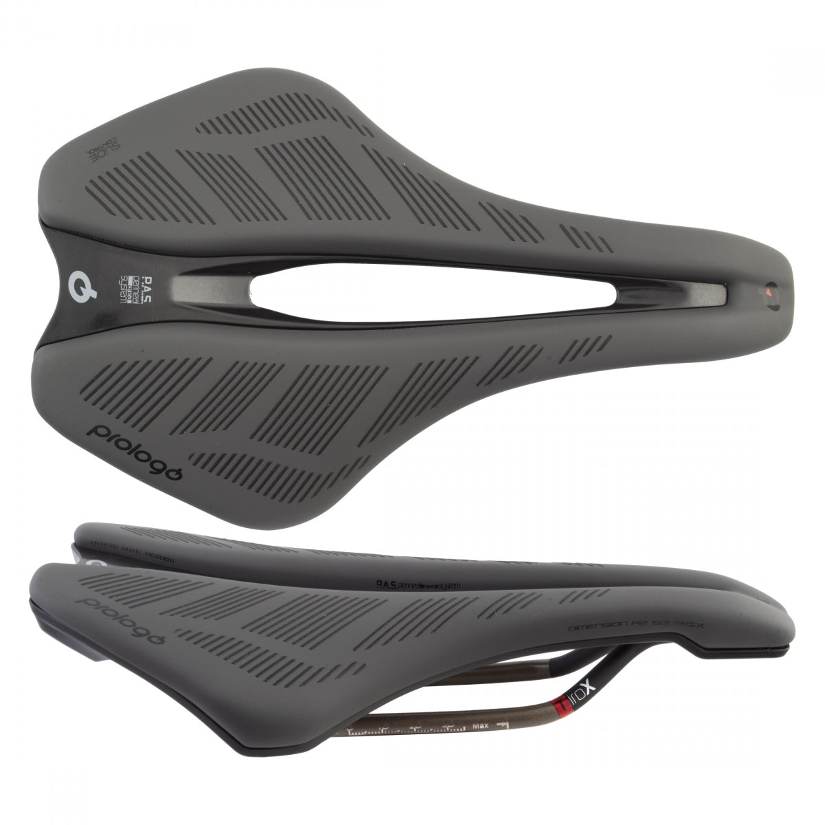 Saddle Prologo Dimension R2 AGX Tirox 153 DK-GY w/SLIDE Control