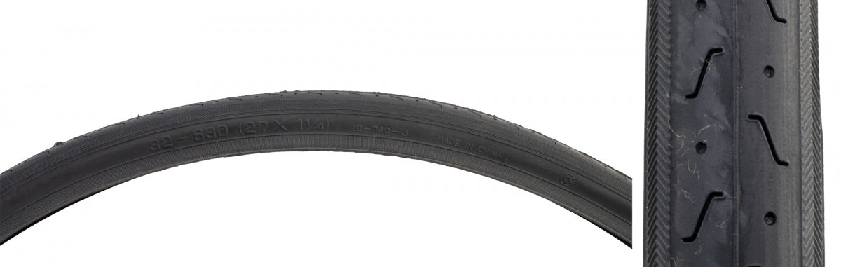 Tire Sunlt 27x1-1/4 CST740 BK/BLK BELTS-HP