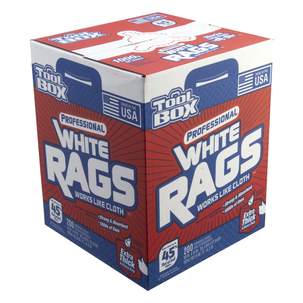 Cleaning Cloth Wipeco Rags Paper 10x12 BXof200 WH