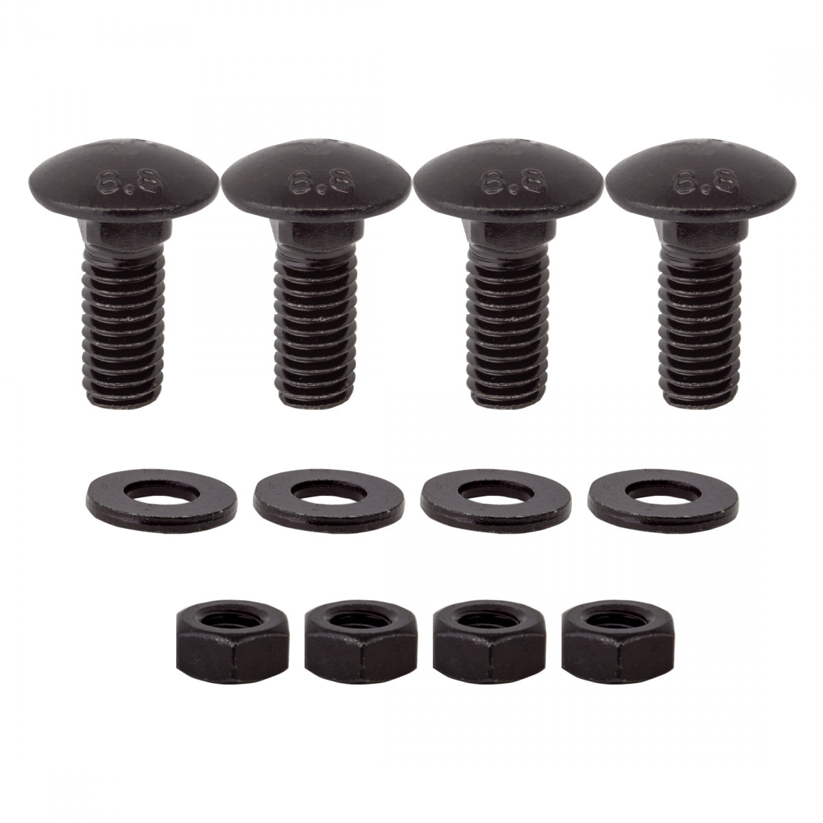 Frame Sun Trike Rep RR Unit Hardware Atlas TRANSIT/SD/BAJA 4-BOLTS/6-NUTS/4-WASHERS BK (H)