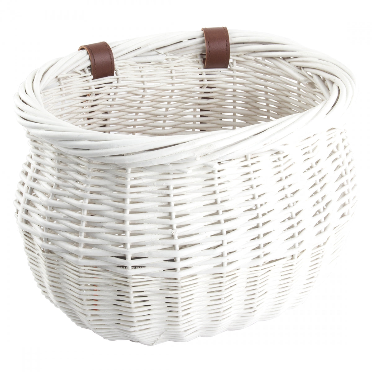 Basket Sunlt FT Willow Bushel WHT STRAP-ON 13x8x9