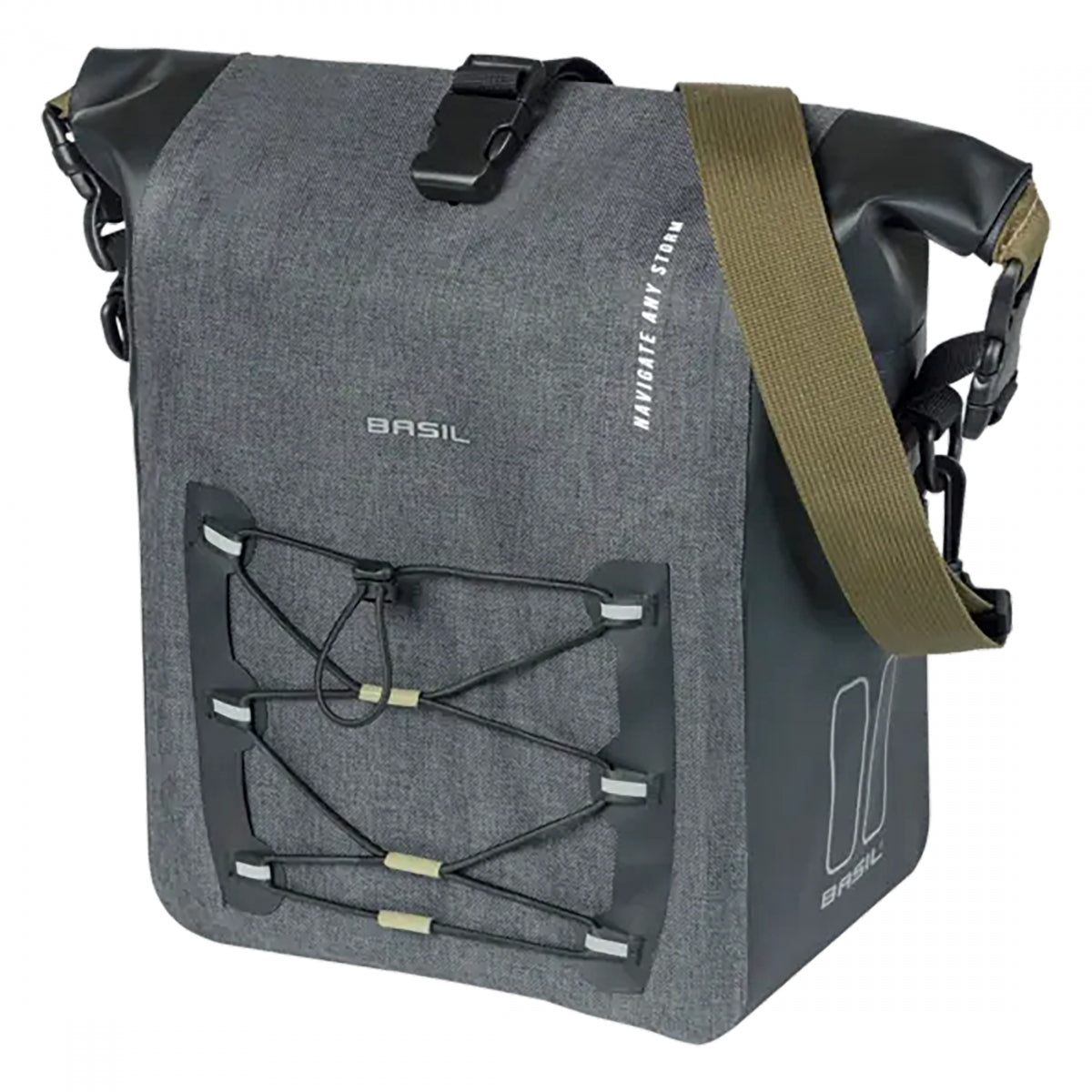 Bag Basil Pannier Navigator Storm M 12-15L Single Mik Hook BK