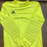 S - Adidas Padded Elbows Goalie Jersey - Neon Yellow/Navy Blue
