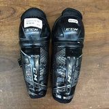 Youth 8" - CCM Tacks Ice Hockey Shin Pads - Black