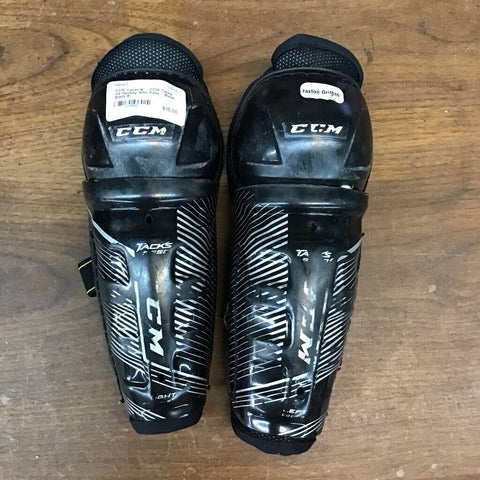 Youth 8" - CCM Tacks Ice Hockey Shin Pads - Black