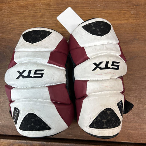 11 - STX Arm Lacrosse Protection - White/Maroon