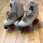 10 - Womans Sure-Grip BoardwalkRoller Skates - Tan/Red