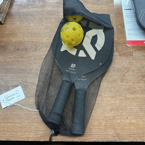 Onix Recruit Wooden Pickleball Paddle Set w/ Bag, 2 balls