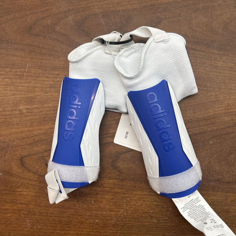 S - Adidas Youth Soccer Shin Gaurds - Blue/White